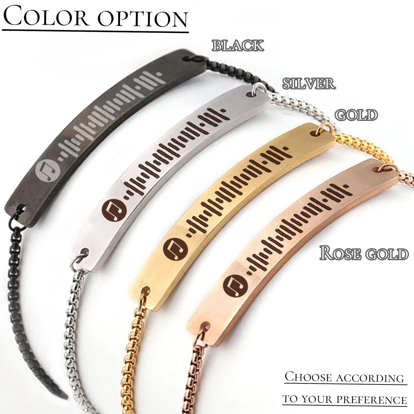 Custom Music Bracelet, Your Song, Uniquely Yours, Personalized Scannable Music Bracelet, Gift Ideas for Anyone/Any Occasion