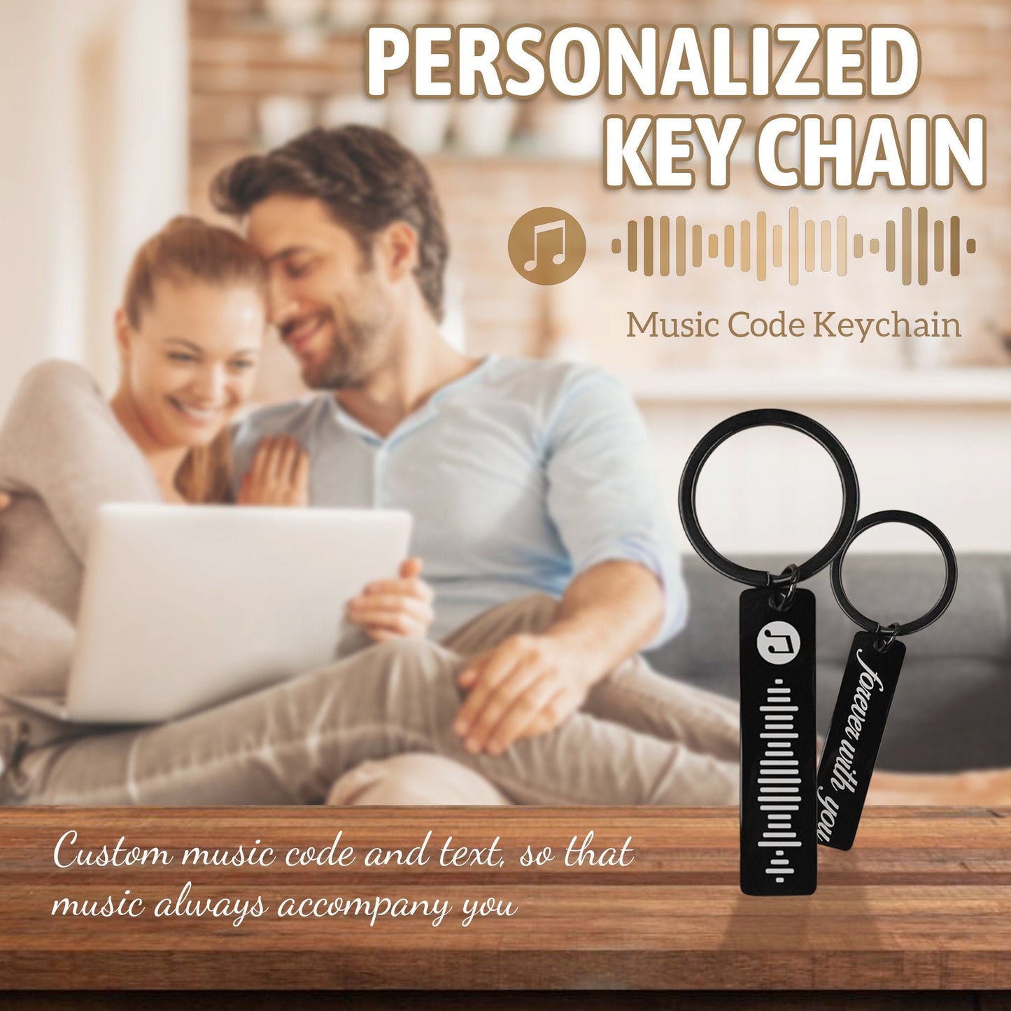 Custom Music Keychain, Your Song, Uniquely Yours, Personalized Scannable Music Keychain, Gift Ideas for Anyone/Any Occasion