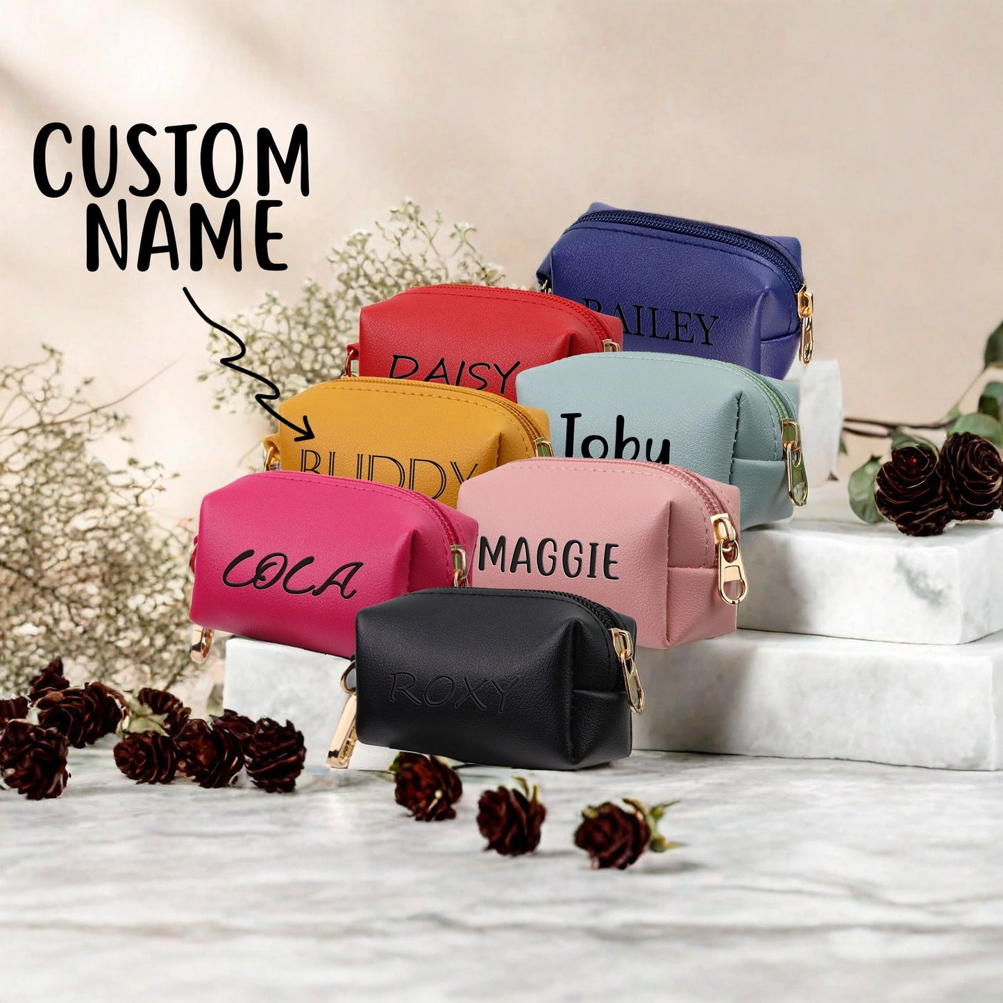 Custom Dog Poop Bag Holder, Pet Poop Bag Dispenser, Dog Dispenser Carrier Holder, Waste Puppy Pick Up Travel Bags, Personalised Pet Gifts