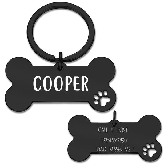 Custom Dog Tag, Personalized Pet Tag, Dog Name Tag, Pet ID Tag, Engraved Cat & Dog Name Tag, Bone Dog Tag, Stainless Steel Pet Tag, Pet Gift