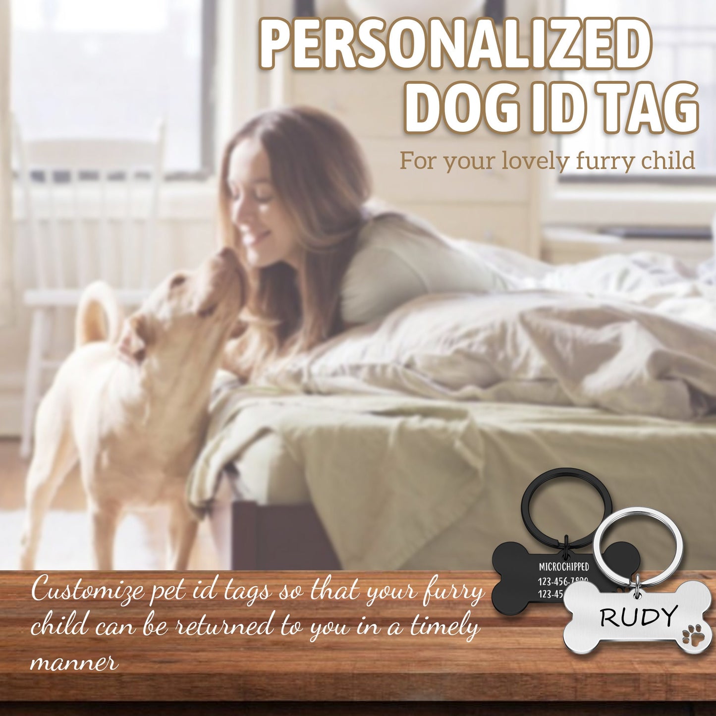 Custom Dog Tag, Personalized Pet Tag, Dog Name Tag, Pet ID Tag, Engraved Cat & Dog Name Tag, Bone Dog Tag, Stainless Steel Pet Tag, Pet Gift