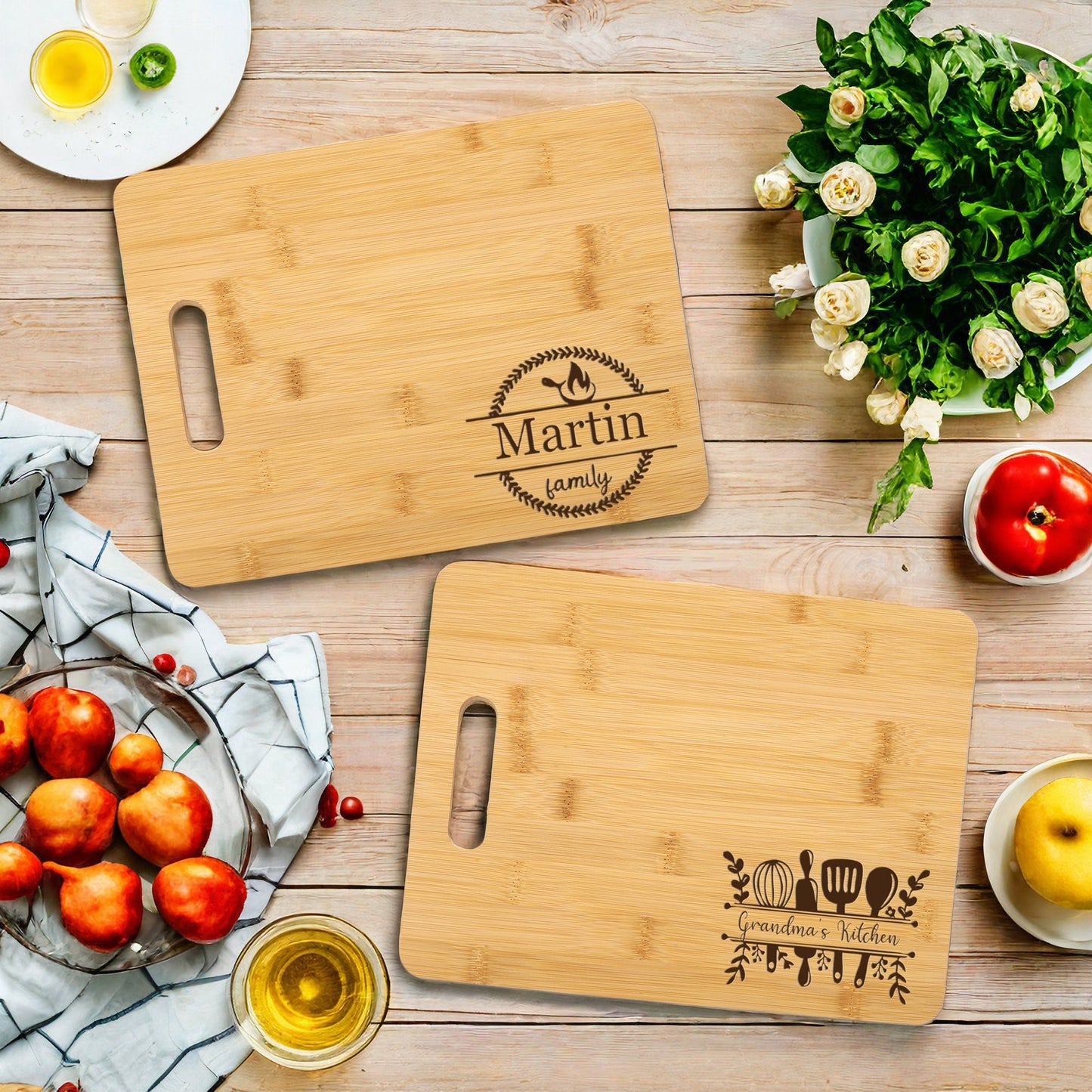 Custom Bamboo Board, Engraved Cutting Board, Portable Chopping Board, Custom Cutting Board, Personalized Wedding Gift, Anniversary Gift