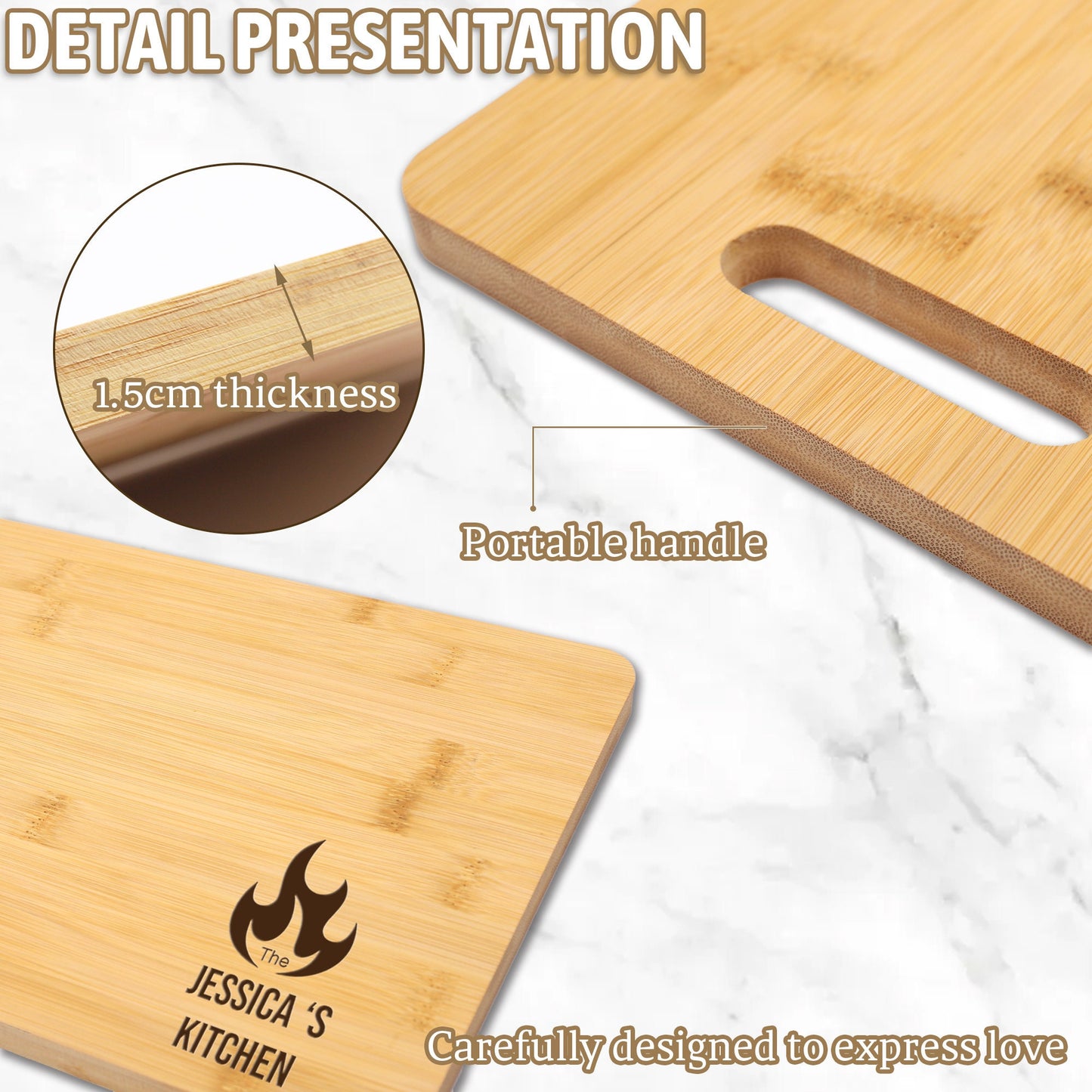 Custom Bamboo Board, Engraved Cutting Board, Portable Chopping Board, Custom Cutting Board, Personalized Wedding Gift, Anniversary Gift