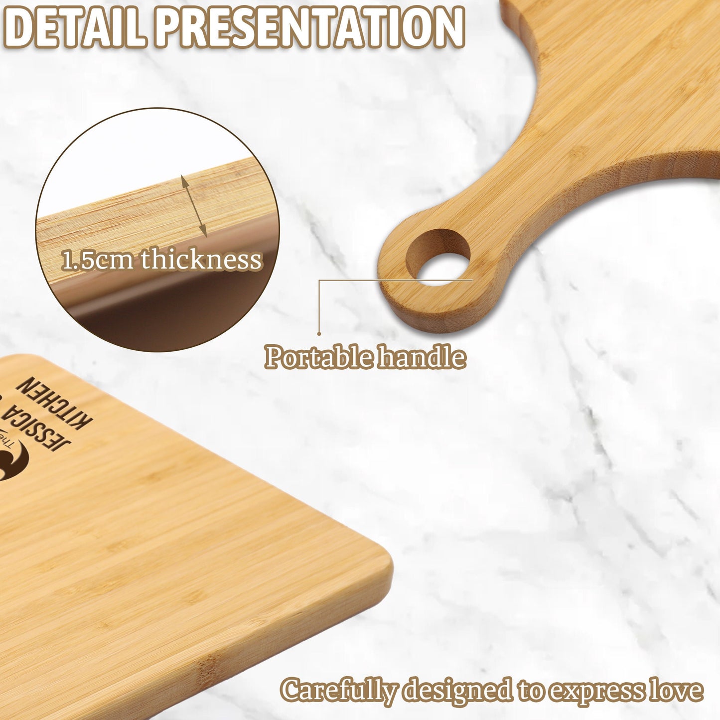 Custom Charcuterie Board, Personalized Cutting Board, Bamboo Cheese Board, Engraved Serving Board with Handle, Housewarming, Engagement Gift