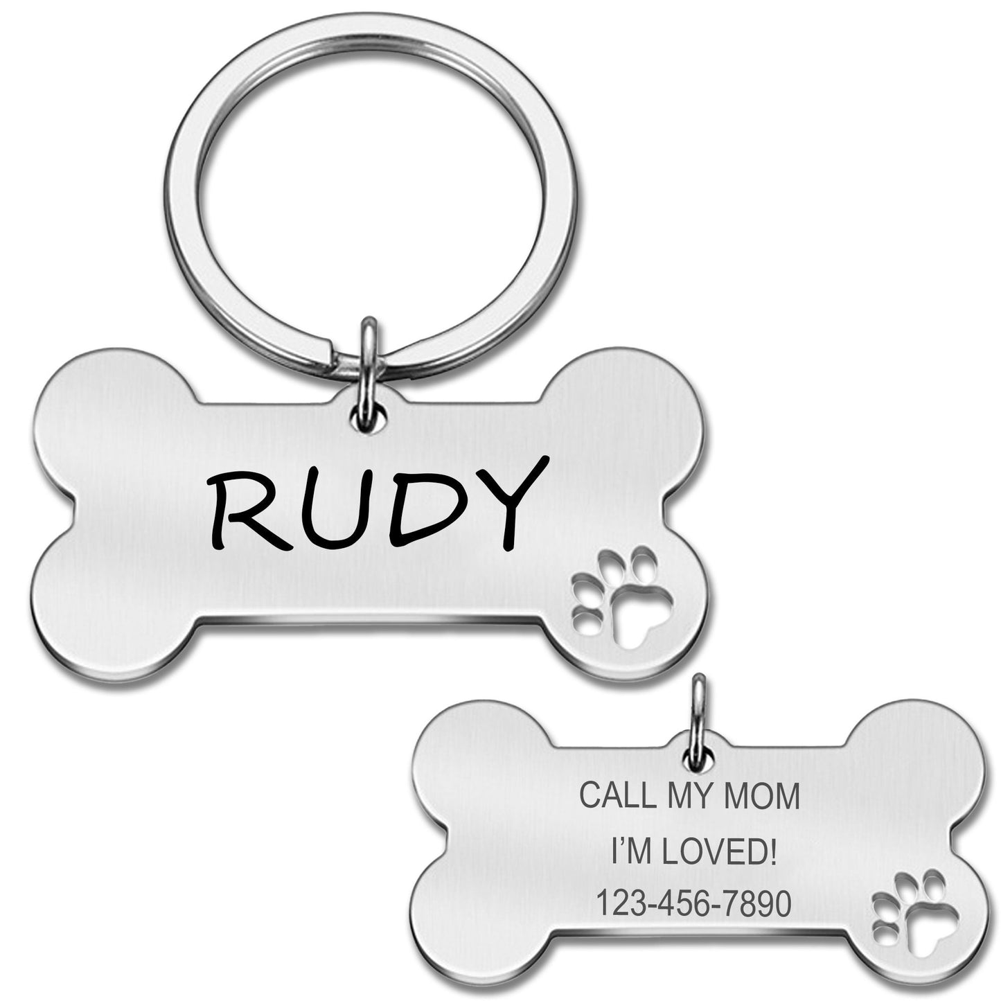 Custom Dog Tag, Personalized Pet Tag, Dog Name Tag, Pet ID Tag, Engraved Cat & Dog Name Tag, Bone Dog Tag, Stainless Steel Pet Tag, Pet Gift