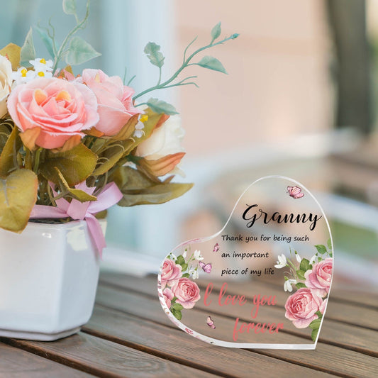 Heart Shape Acrylic Block, Free Standing Acrylic Block, Heart Acrylic, Acrylic Plaque for Mom, Heart Keepsake, Memorial Gift for Family