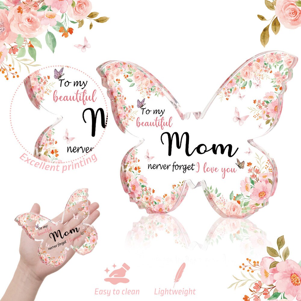 Butterfly Acrylic Block, Butterfly Shape Acrylic Plaque, Free Standing Acrylic Block, Engraved Acrylic Block, Thank You Gift for Family