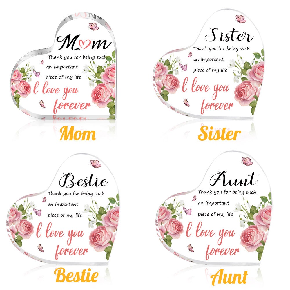 Heart Shape Acrylic Block, Free Standing Acrylic Block, Heart Acrylic, Acrylic Plaque for Mom, Heart Keepsake, Memorial Gift for Family