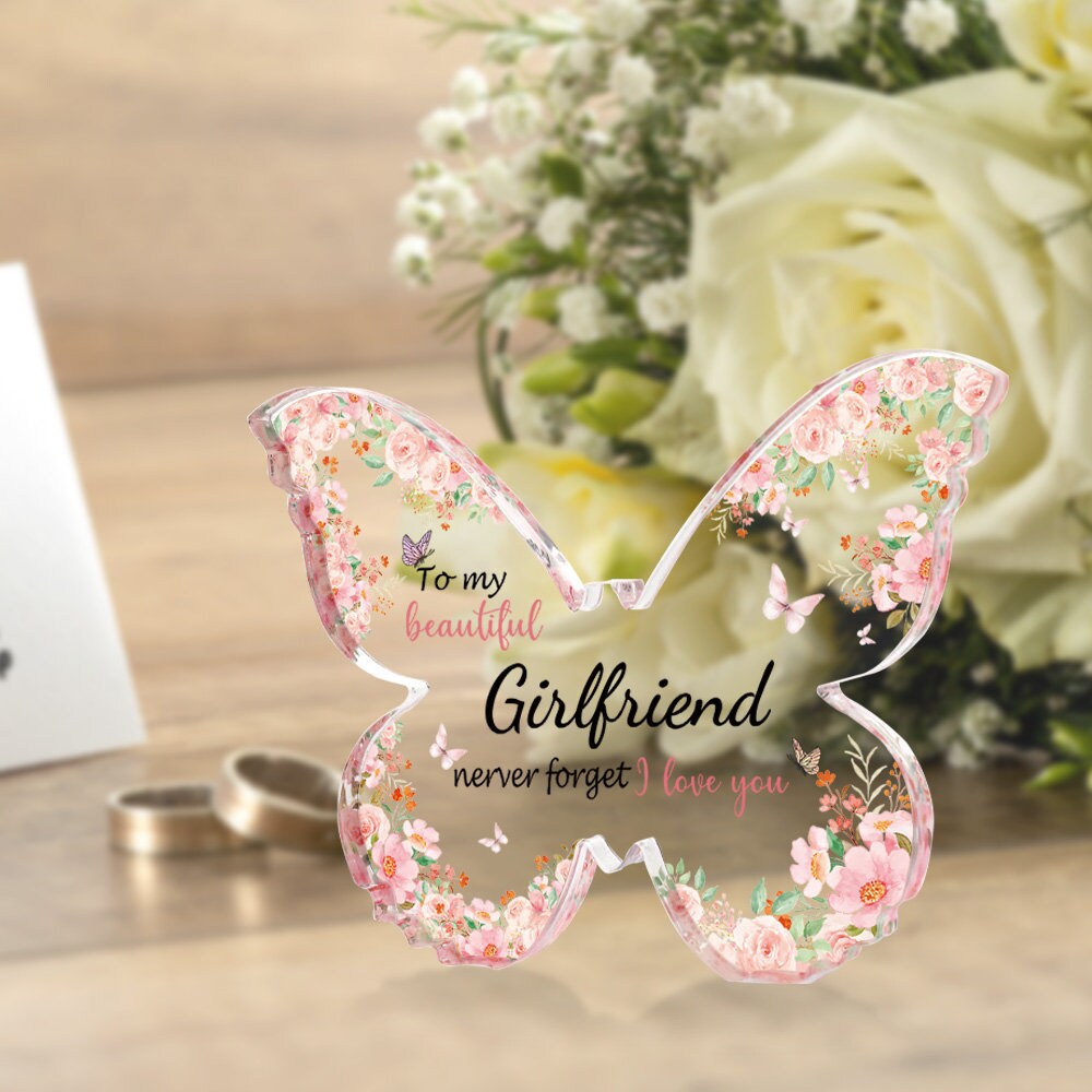 Butterfly Acrylic Block, Butterfly Shape Acrylic Plaque, Free Standing Acrylic Block, Engraved Acrylic Block, Thank You Gift for Family