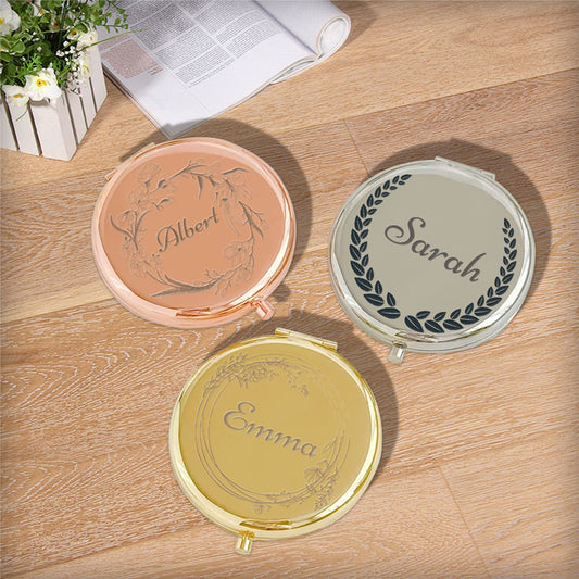 Custom Engraved Compact Mirror, Personalized Make Up Mirror, Exquisite Pocket Mirror, Bridesmaid Proposals Gifts, Birthday Gifts for Bestie