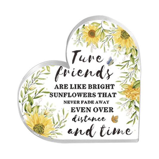 Acrylic Hart Shape Block, Acrylic Heart Keepsake, Flower Message Sign, Acrylic Block, Acrylic Plaque Stand, Thank you Gift for Mom Friend