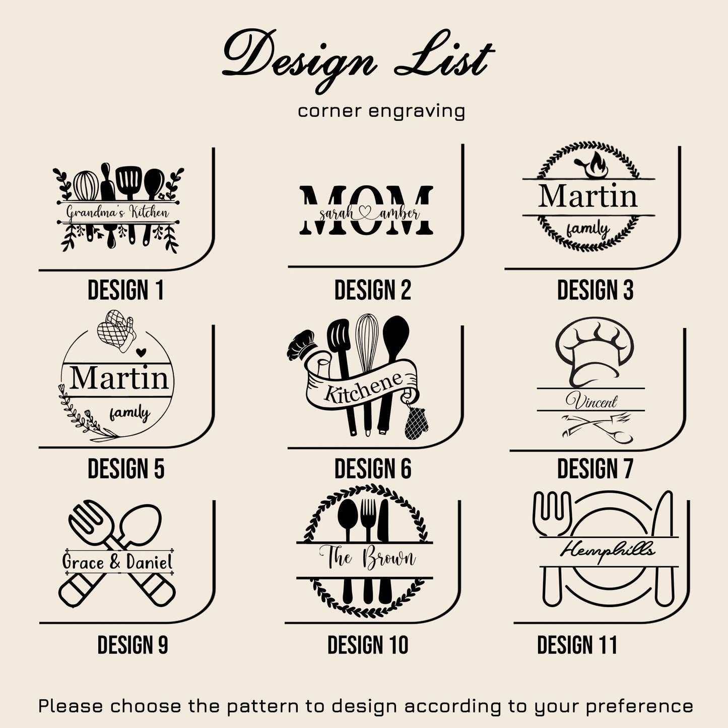 Personalized Cutting Board for Kitchen - Custom Pattern Cutting Board - Engraved Bamboo Cutting Board with Hidden Side Handle - Wedding Gift