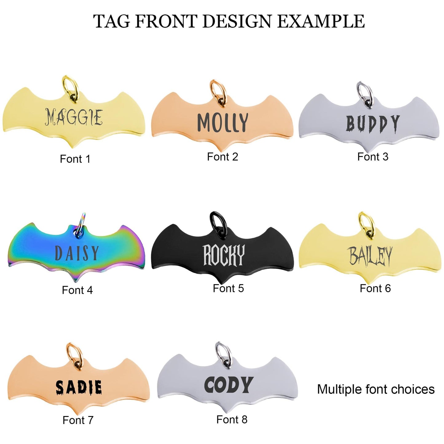 Bat Pet Tag - Bag Shape Tag - Bat Dog Tag - Dog Name Tag - Pet ID Tag - Pet Collar Tag - Halloween Dog Tag - Custom Pet Tag - Halloween Gift