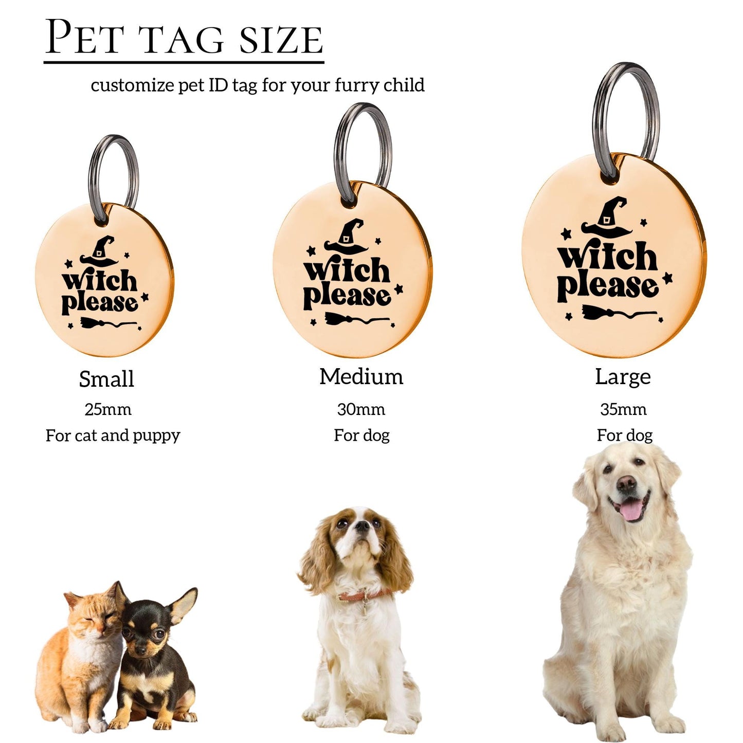 Custom Dog Tag - Personalized Pet Tag - Engraved Cat Name Tag - Dog ID Tag - Halloween Pet Tag - Round Cat Tag - Halloween Gifts for Pets