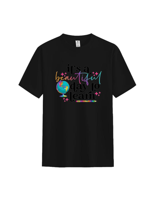 100% cotton women's T-shirt Patterned print round neck Fashionable short-sleeved T-shirt Casual T-shirt - Cool -Breathable and comfortable