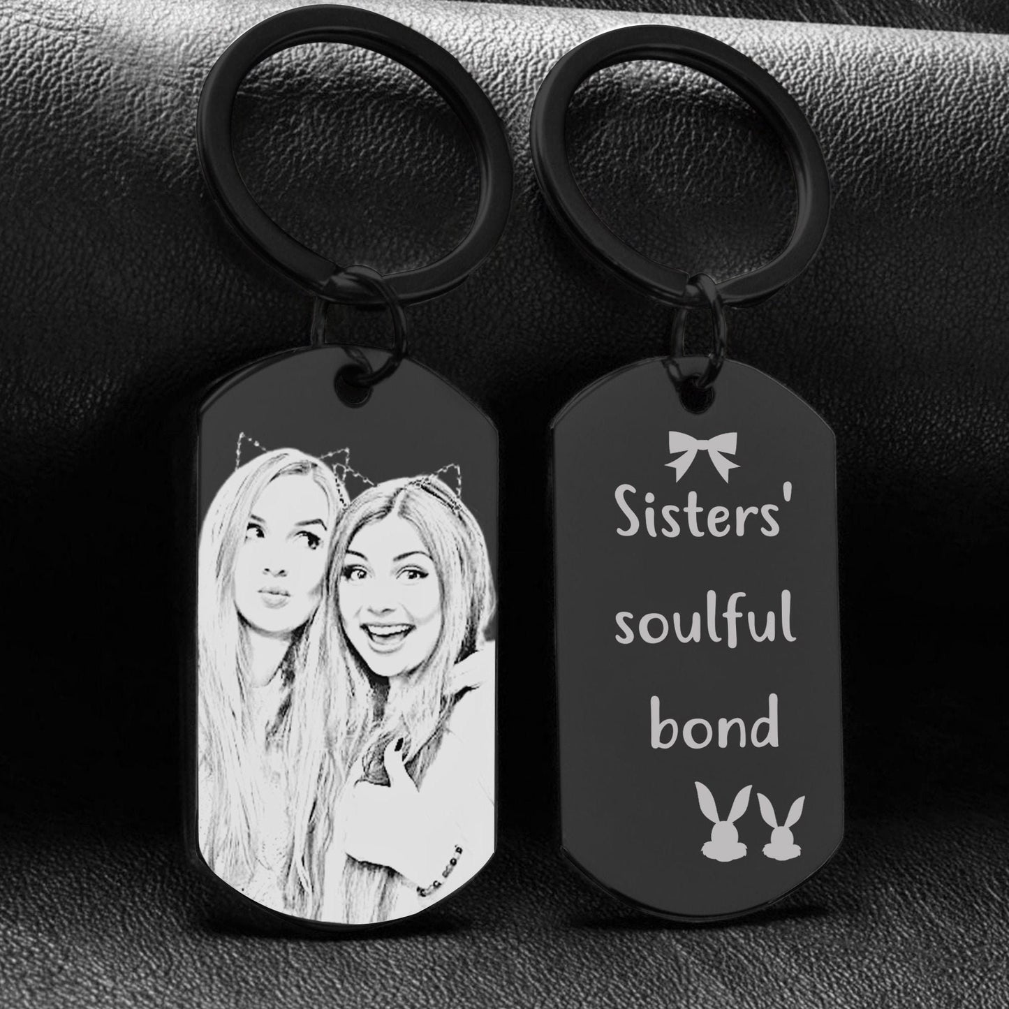 Custom Picture Keychain, Doubled Sided Picture Keychain, Keychain For Boyfriend, Personalized Text Keychain, Anniversary Gift For Him