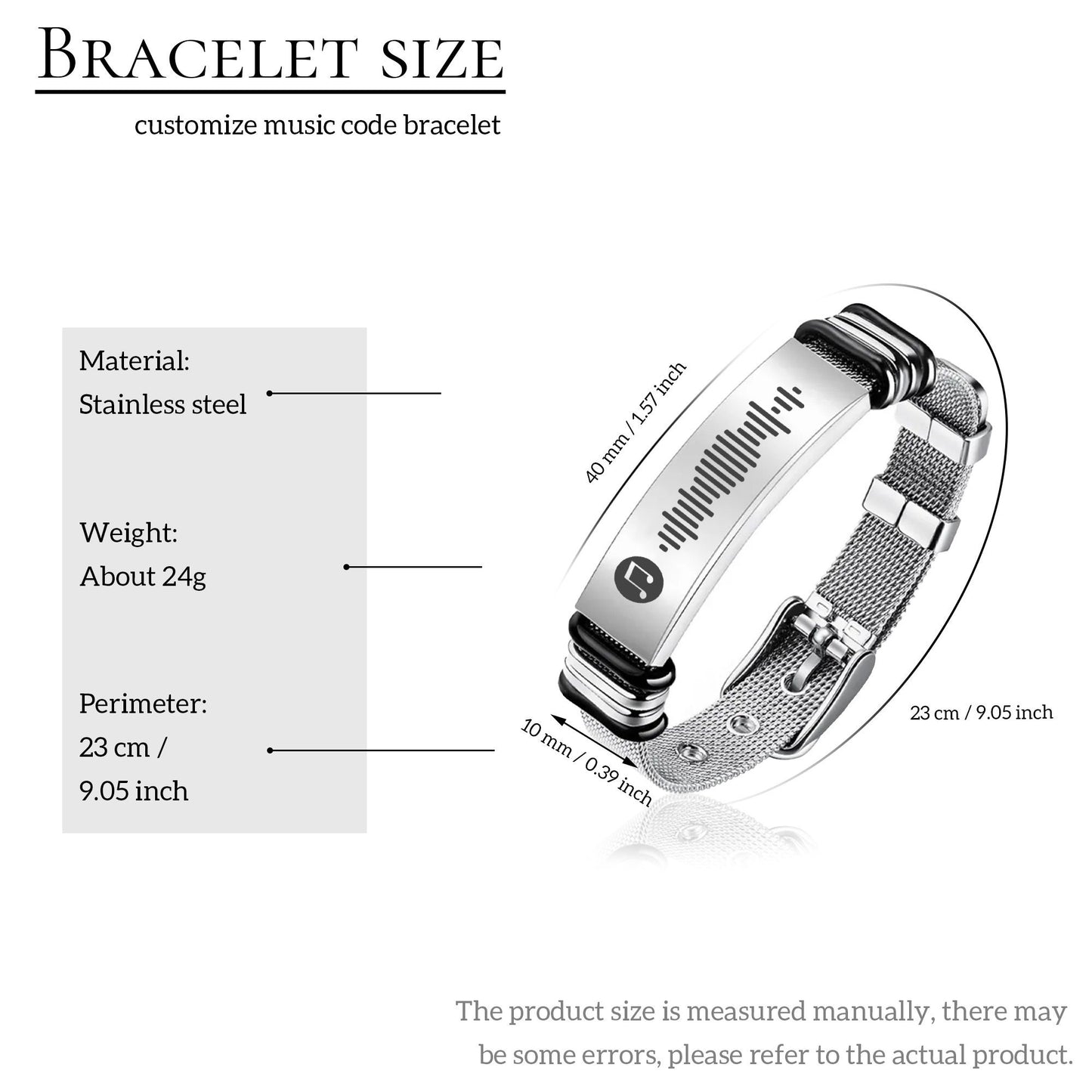 Custom Song Bracelet, Personalized Music Jewelry for Him