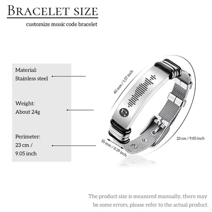 Custom Song Bracelet, Personalized Music Jewelry for Him