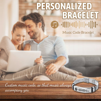 Custom Song Bracelet, Personalized Music Jewelry for Him