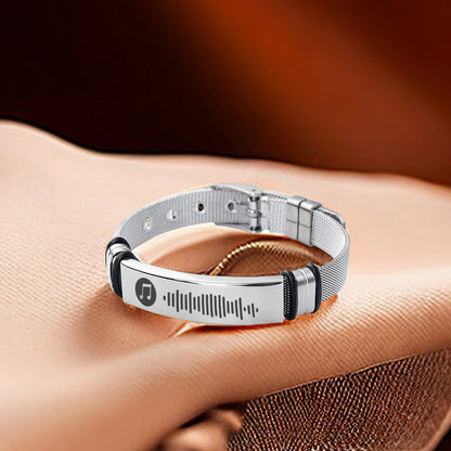 Custom Song Bracelet, Personalized Music Jewelry for Him