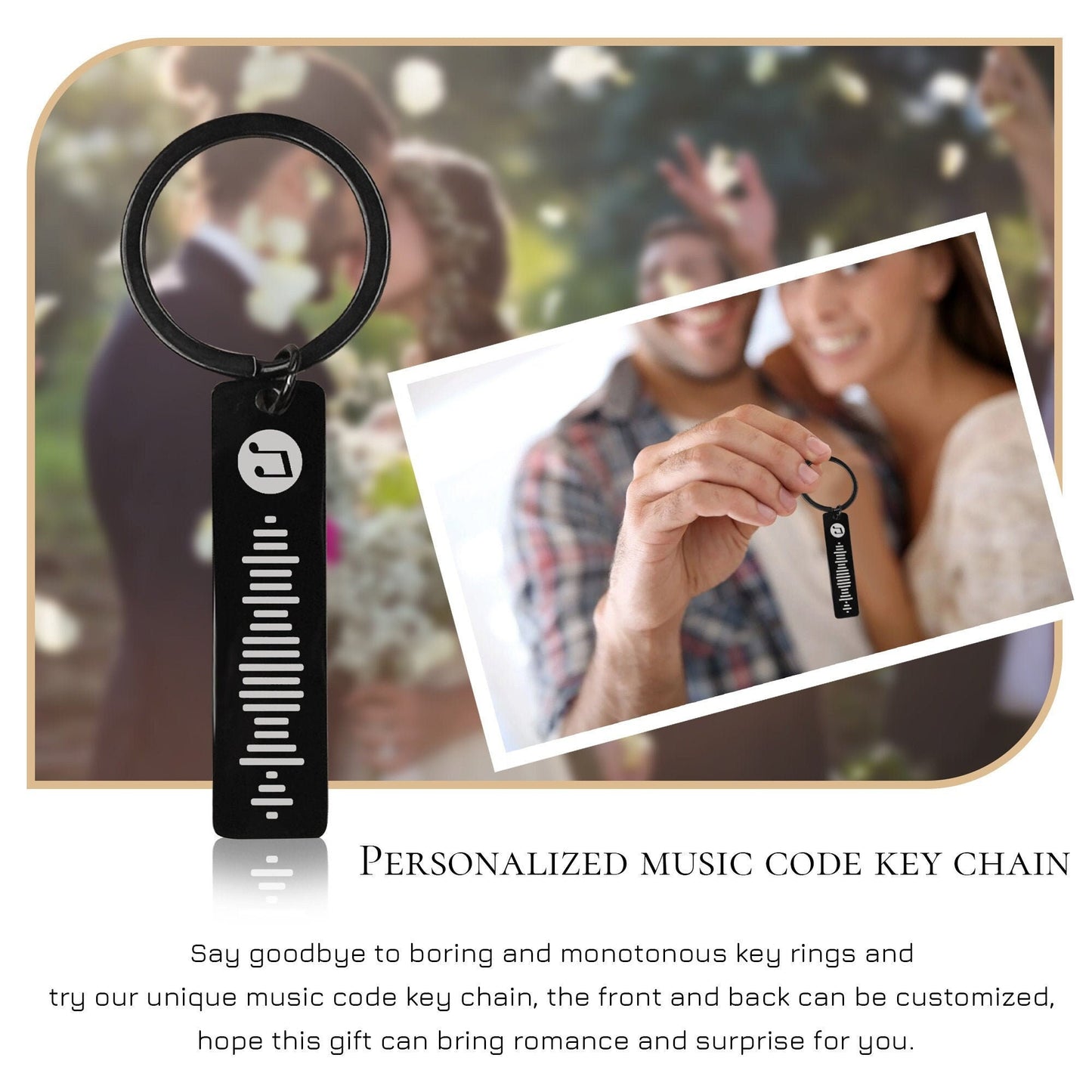Custom Music Keychain, Your Song, Uniquely Yours, Personalized Scannable Music Keychain, Gift Ideas for Anyone/Any Occasion