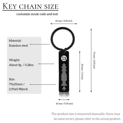 Custom Music Keychain, Your Song, Uniquely Yours, Personalized Scannable Music Keychain, Gift Ideas for Anyone/Any Occasion