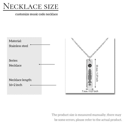 Custom Music Necklace Pendent, Your Song, Uniquely Yours, Personalized Scannable Music Necklace, Gift Ideas for Anyone/Any Occasion