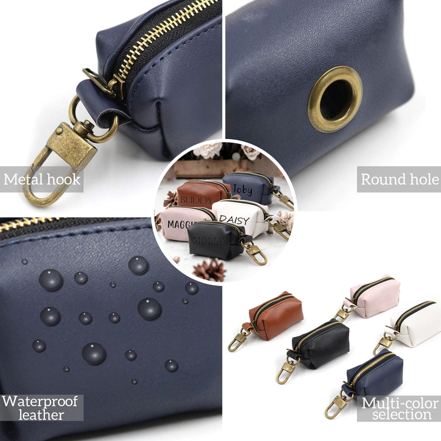 Personalized Dog Poop Bag Holder, Custom Dog Waste Bag Dispenser, Leather Dog Poop Bag Dispenser, Pet Dog Waste Bag Holder, Dog Accessories