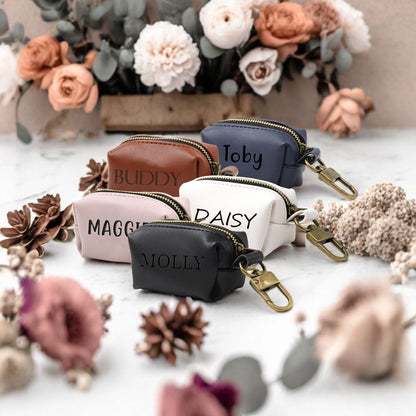 Personalized Dog Poop Bag Holder, Custom Dog Waste Bag Dispenser, Leather Dog Poop Bag Dispenser, Pet Dog Waste Bag Holder, Dog Accessories