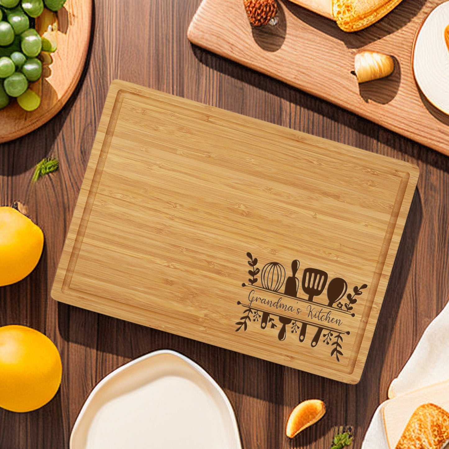 Personalized Bamboo Board, Custom Cutting Board, Antibacterial Chopping Board, Anniversary Gift, Housewarming Gift, Custom Wooden Chopping