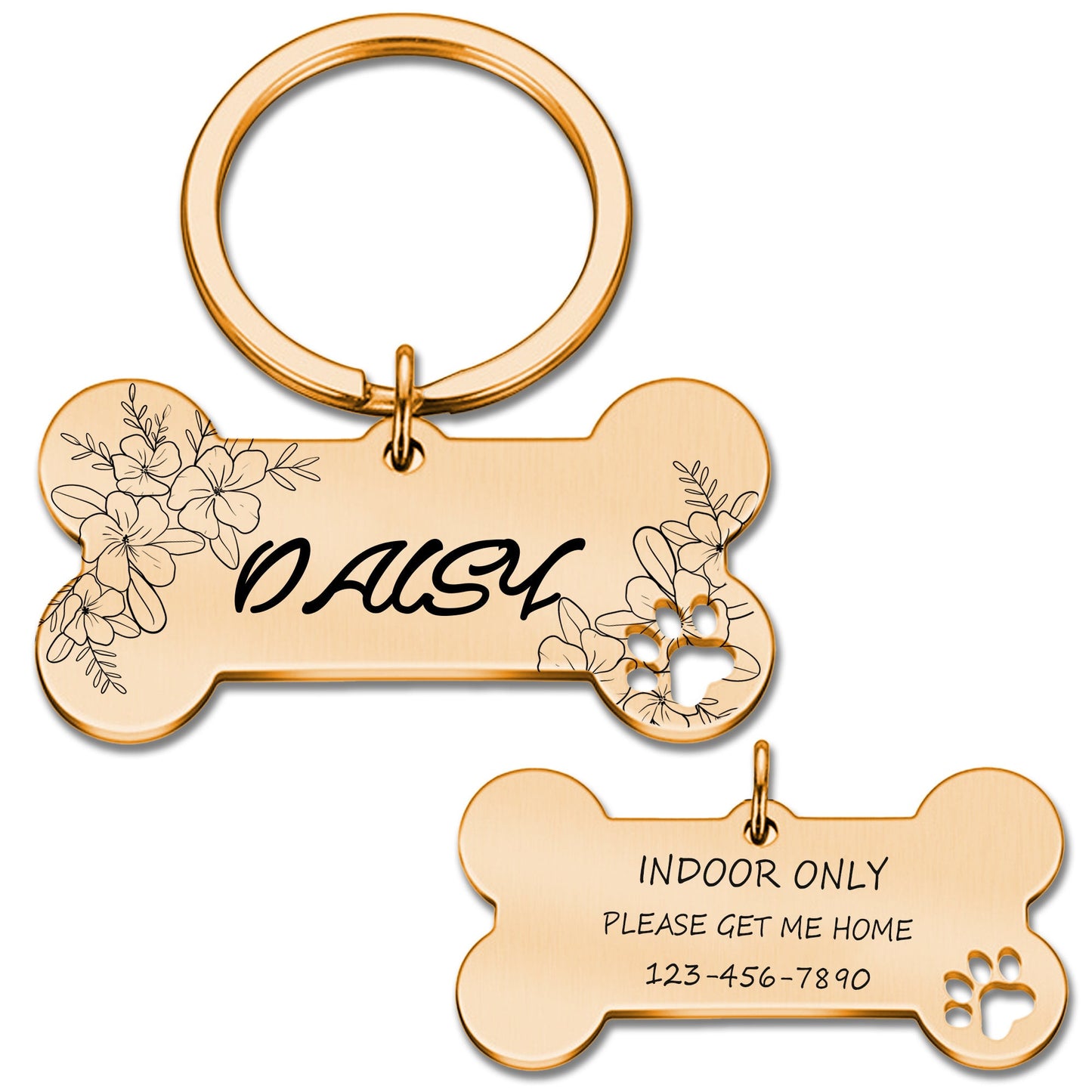 Personalized Dog Tag, Custom Bone Dog Tags, Dog Name Tag, Dog Collar Tag, Double Sided Engraved Pet ID Tag, Cute Dog Tag, Puppy Dog Tag