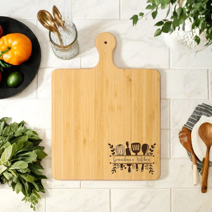 Personalized Bamboo Cutting Board, Charcuterie Board, Deli board, Charcuterie Board with Handle, Cheese Board, Engagement Gift, Wedding Gift