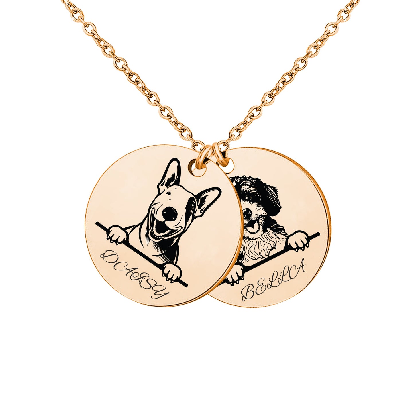 Custom Pet Portrait Necklace, Personalized Dog Jewelry, Engraving Cat Portrait, Pet Memorial Jewelry, Gift for Dog Mom, Gift for Pet Lover