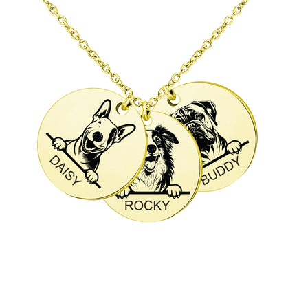 Custom Pet Portrait Necklace, Personalized Dog Jewelry, Engraving Cat Portrait, Pet Memorial Jewelry, Gift for Dog Mom, Gift for Pet Lover