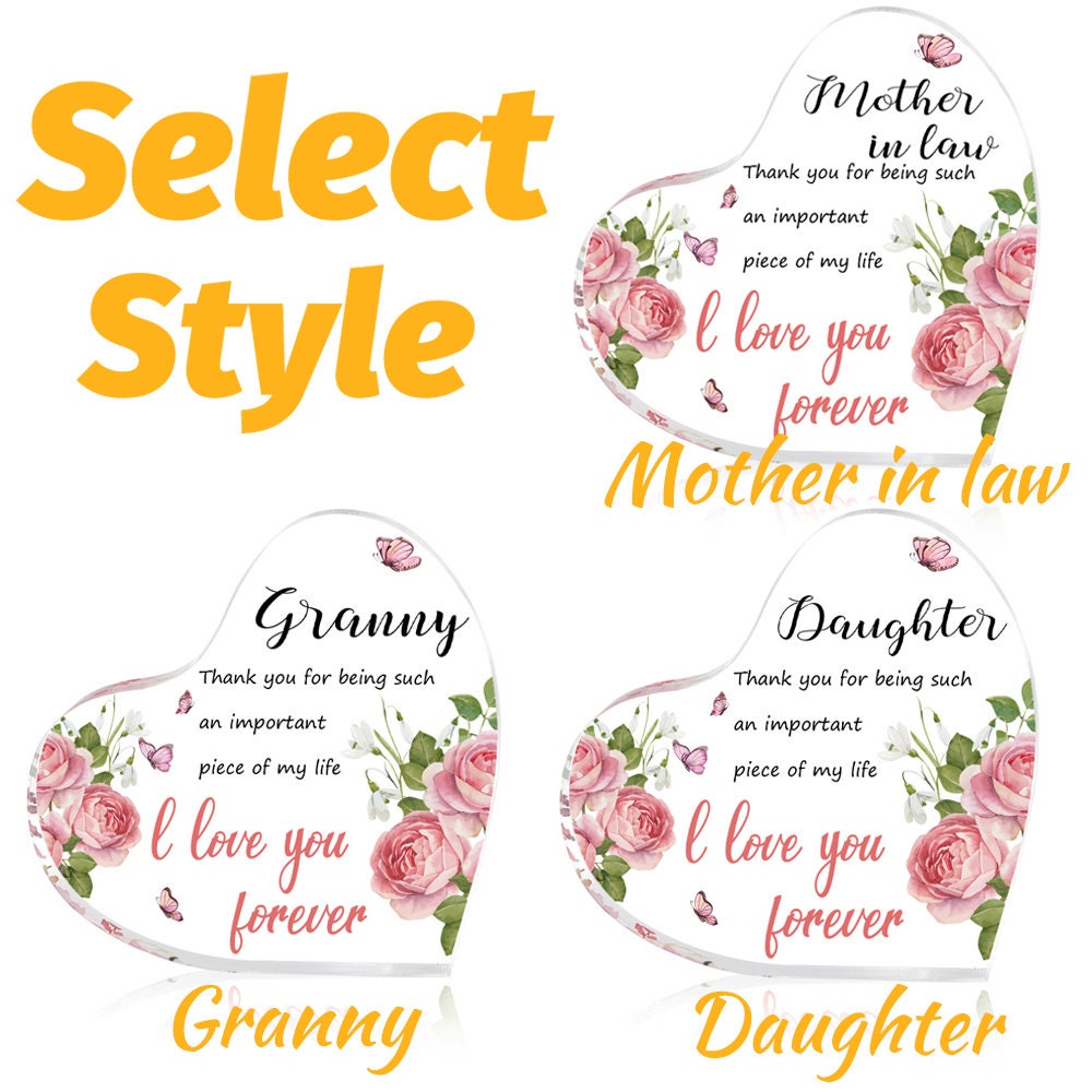 Heart Shape Acrylic Block, Free Standing Acrylic Block, Heart Acrylic, Acrylic Plaque for Mom, Heart Keepsake, Memorial Gift for Family