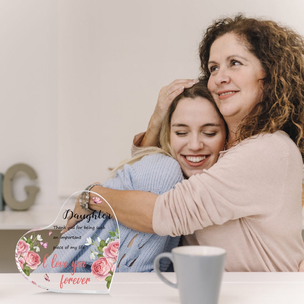 Heart Shape Acrylic Block, Free Standing Acrylic Block, Heart Acrylic, Acrylic Plaque for Mom, Heart Keepsake, Memorial Gift for Family