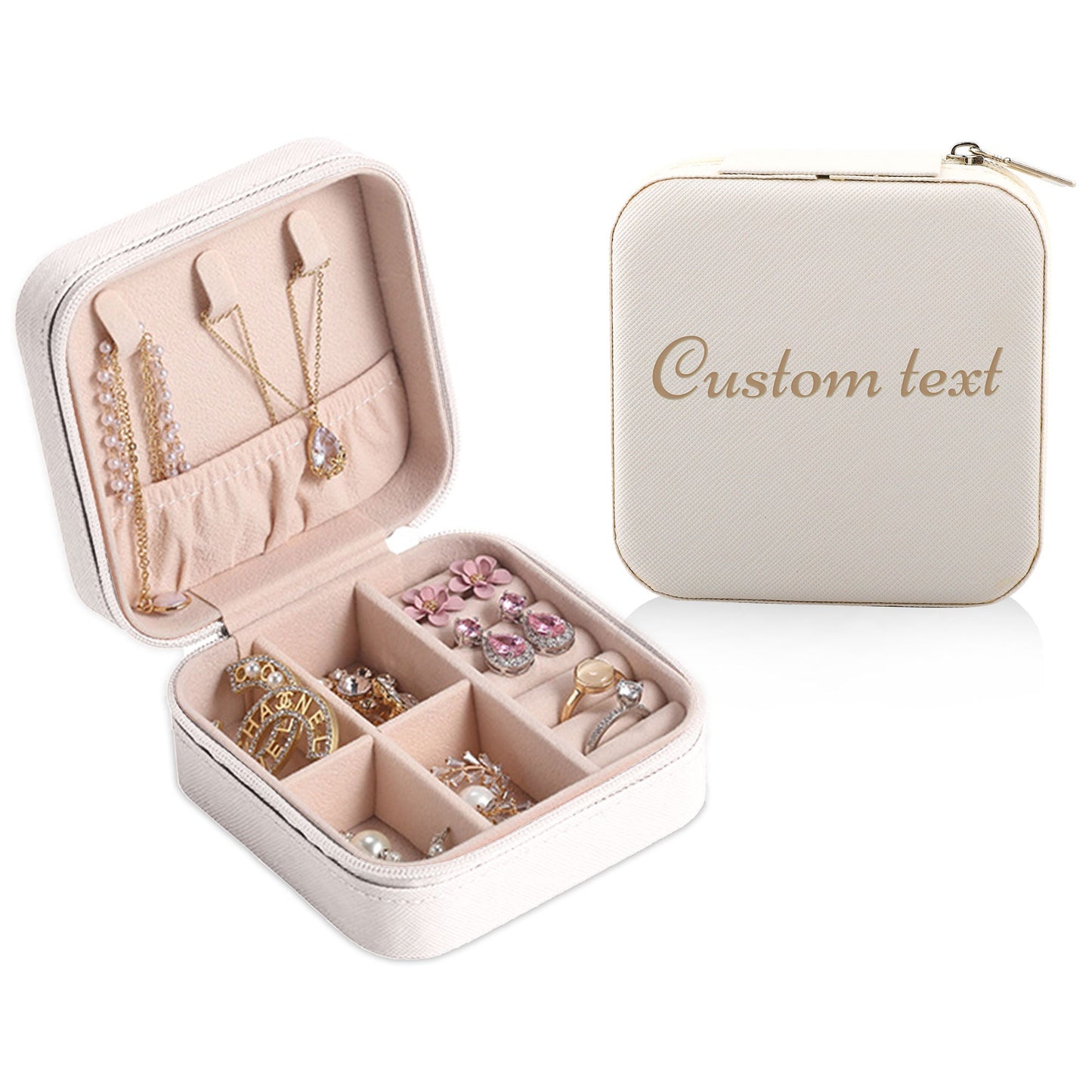 Custom Name Jewelry Box, Travel Jewelry Box, Personalized Portable Jewelry Organizer, Wedding Bridesmaid Gift, Birthday Gift for Womens