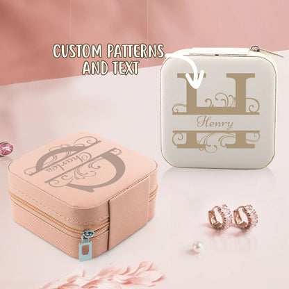 Travel Jewelry Box, Personalized Jewelry Organizer, Engraved Text Jewelry Box, Custom Jewelry Case, Wedding Bridesmaid Gift, Birthday Gift