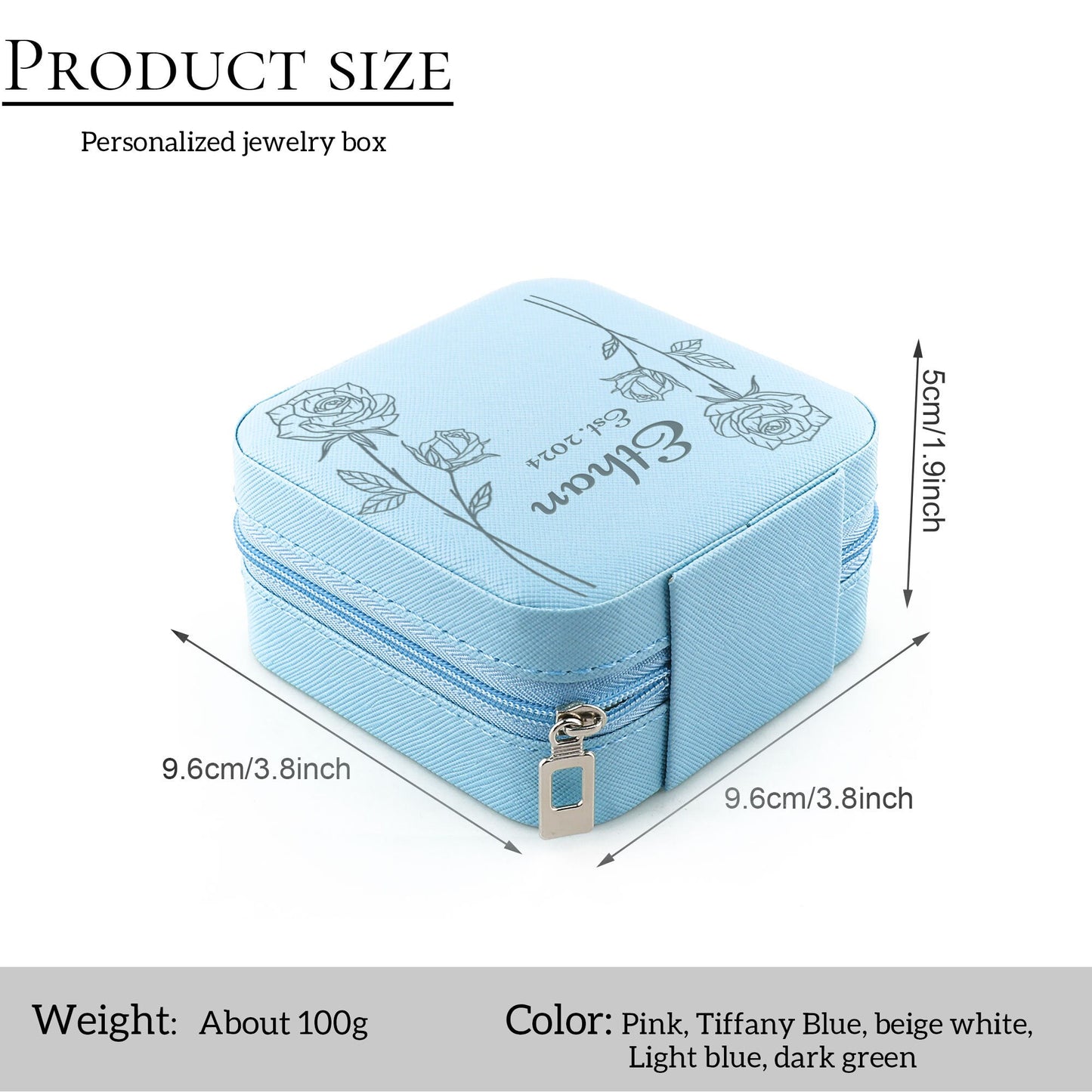 Engraved Jewelry Box, Personalized Custom Jewelry Organizer, Square Travel Jewelry Box, Wedding Gift for Bridesmaid, Birthday Gift for Women