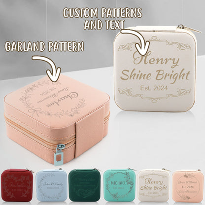 Engraved Jewelry Box, Personalized Custom Jewelry Organizer, Square Travel Jewelry Box, Wedding Gift for Bridesmaid, Birthday Gift for Women
