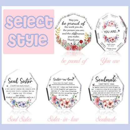 Nonagon Acrylic Block, Acrylic Decorative Signs Plaques, Thank You Gift for Women Men, Acrylic Stand, Coworker Leaving Gift, Birthday Gift