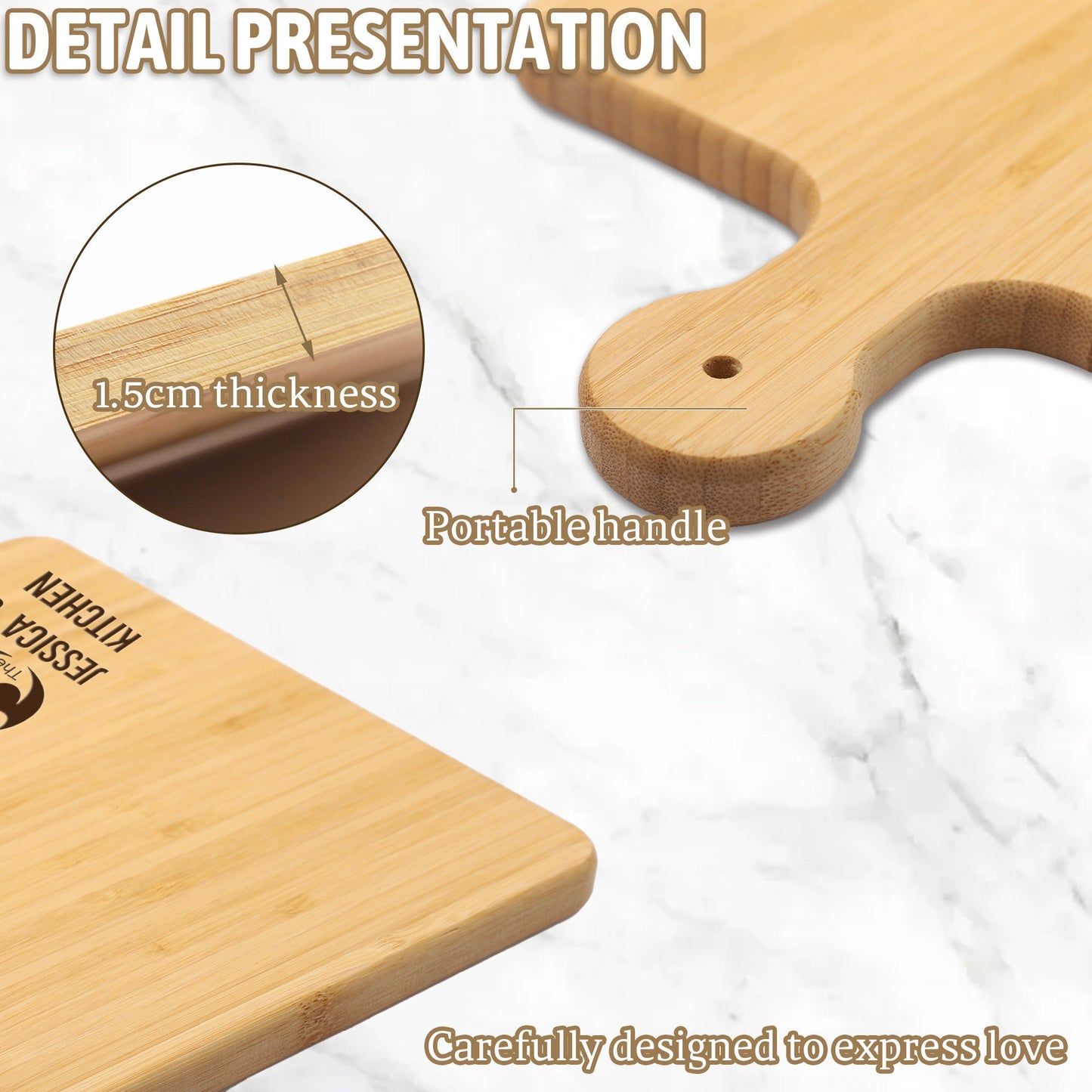 Personalized Bamboo Cutting Board, Charcuterie Board, Deli board, Charcuterie Board with Handle, Cheese Board, Engagement Gift, Wedding Gift