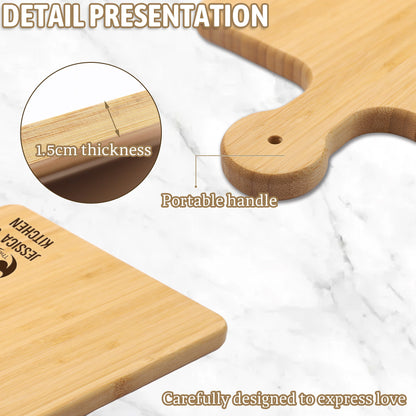 Personalized Bamboo Cutting Board, Charcuterie Board, Deli board, Charcuterie Board with Handle, Cheese Board, Engagement Gift, Wedding Gift