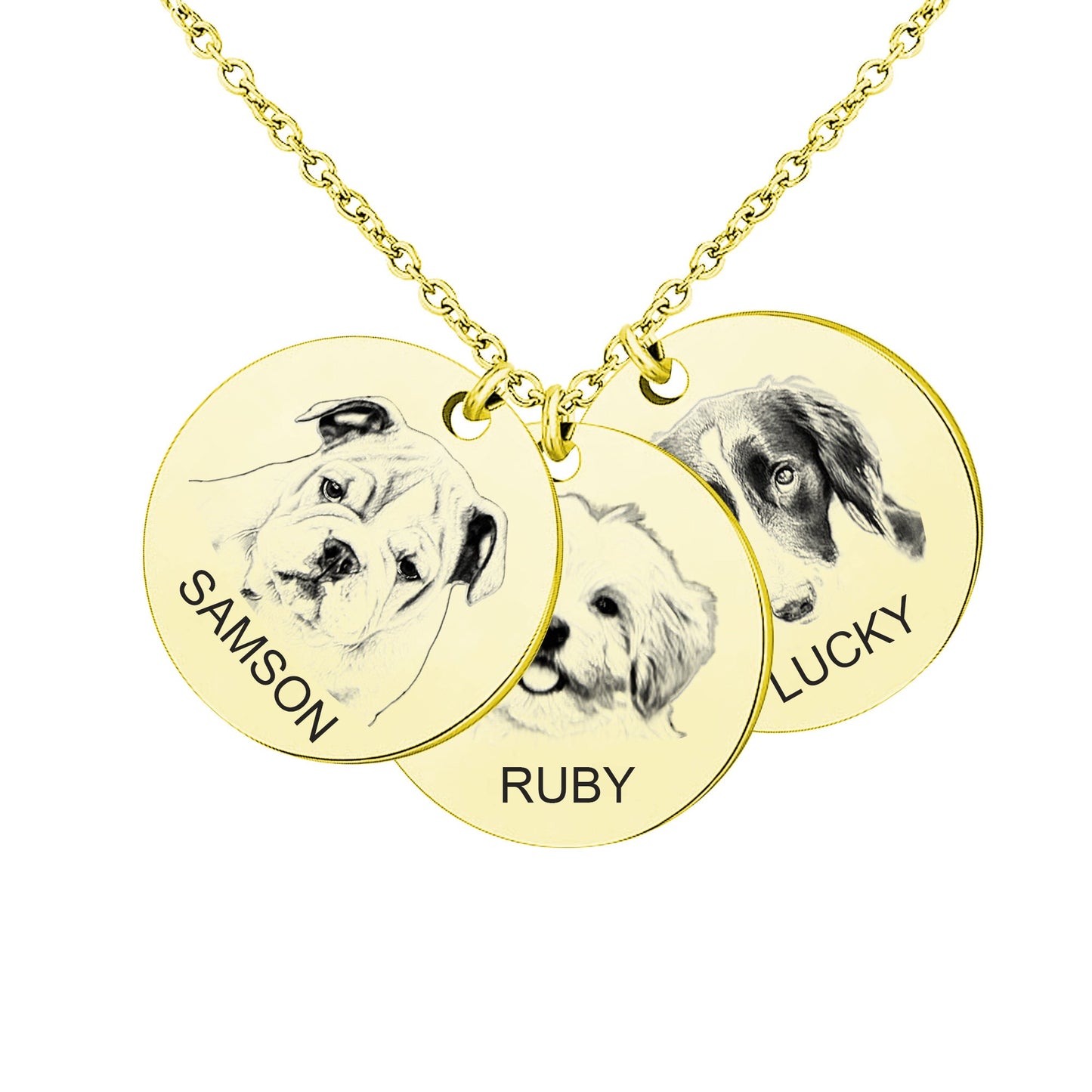 Personalized Pet Portrait Necklace, Engraved Dog Photo Jewelry, Custom Cat Necklace, Dog Portrait Necklace, Pet Memorial Jewelry, Best Gift