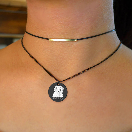Personalized Pet Portrait Necklace, Engraved Dog Photo Jewelry, Custom Cat Necklace, Dog Portrait Necklace, Pet Memorial Jewelry, Best Gift