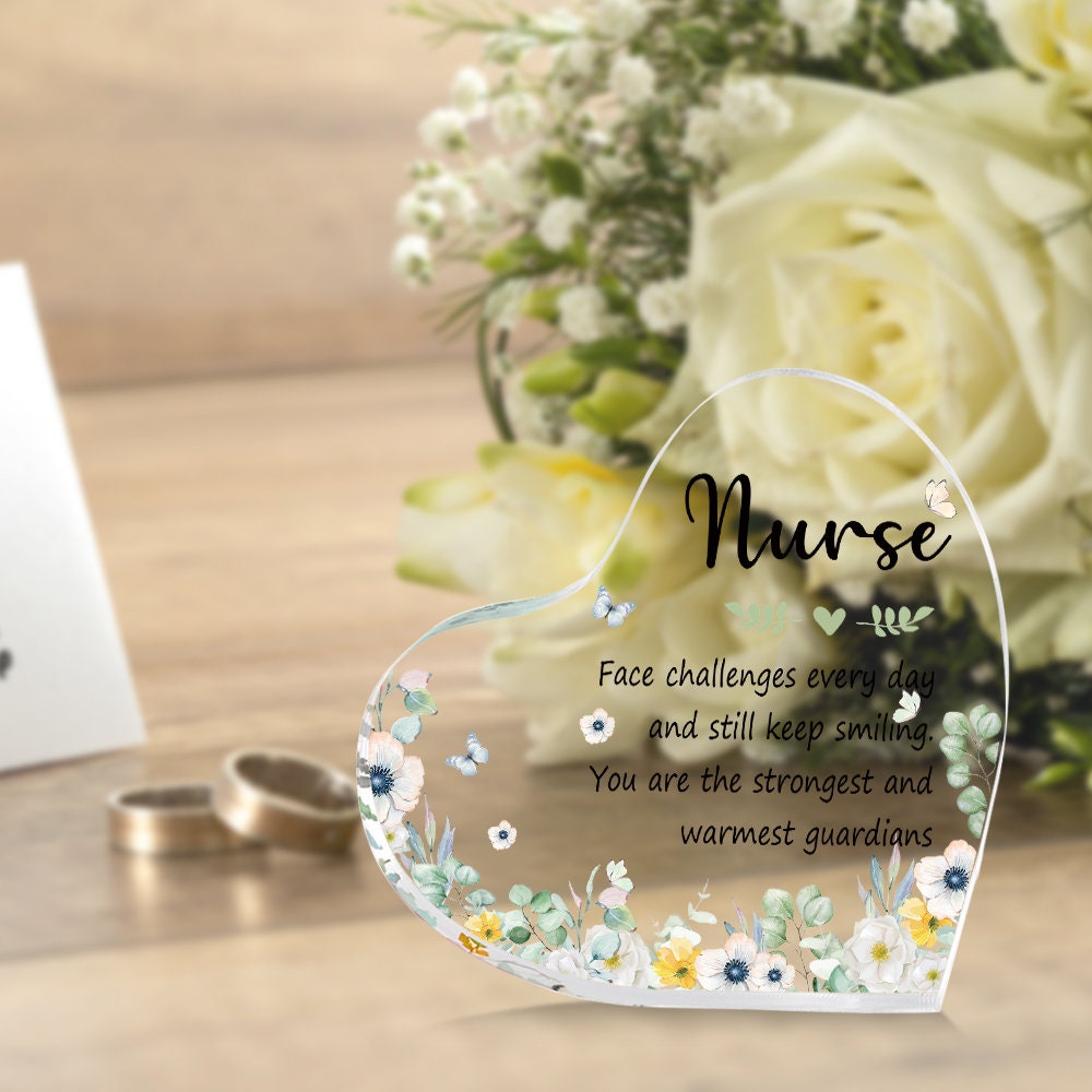 Personalized Acrylic Block, Acrylic Heart Shape Stand, Decorative Ornament, Thank You Gift for Women Men, Appreciation Gift for Teacher Boss