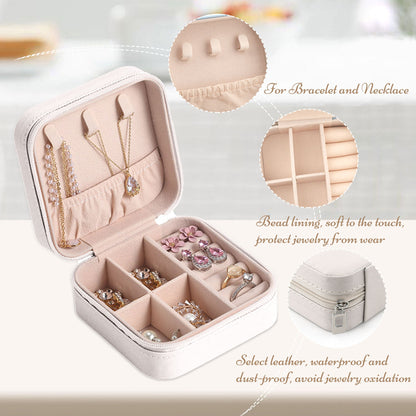 Custom Letter Travel Jewelry Case, Engraved Leather Jewelry Box, Jewelry Ring Box, Personalized Gift for Bridesmaid, Wedding Proposal Gift