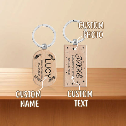 Personalized Pet ID tag, Wood Cat Tag, Custom Dog Tag, Beech Dog Name Tag, Laser Engraving Pet Tag, Dog Tag with Name and Text, Puppy Tag