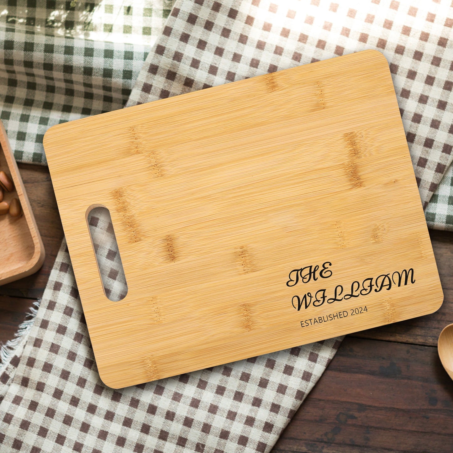 Custom Text Cutting Board, Engraved Bamboo Cutting Board, Personalized Wedding Cutting Board, House Warming Gift, Anniversary Gift for Wife