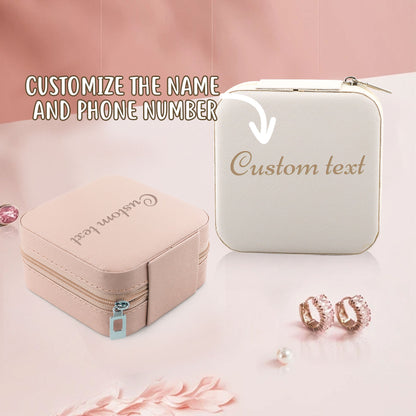 Custom Name Jewelry Box, Travel Jewelry Box, Personalized Portable Jewelry Organizer, Wedding Bridesmaid Gift, Birthday Gift for Womens